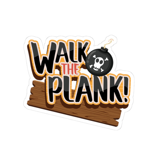 Walk the Plank Pirate Kiss-Cut Stickers for Fun Decor