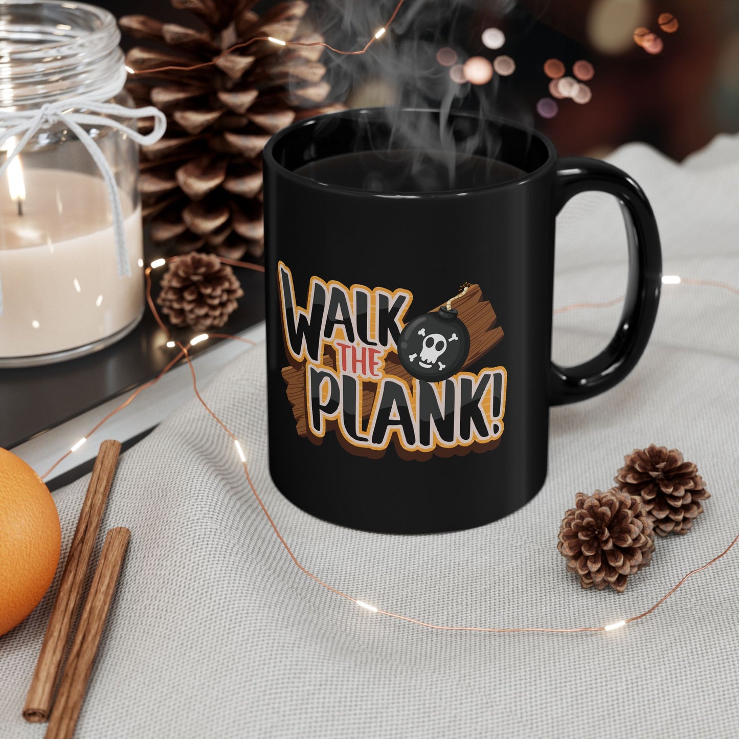 Walk the Plank black coffee mug - Pirate Cove Merch