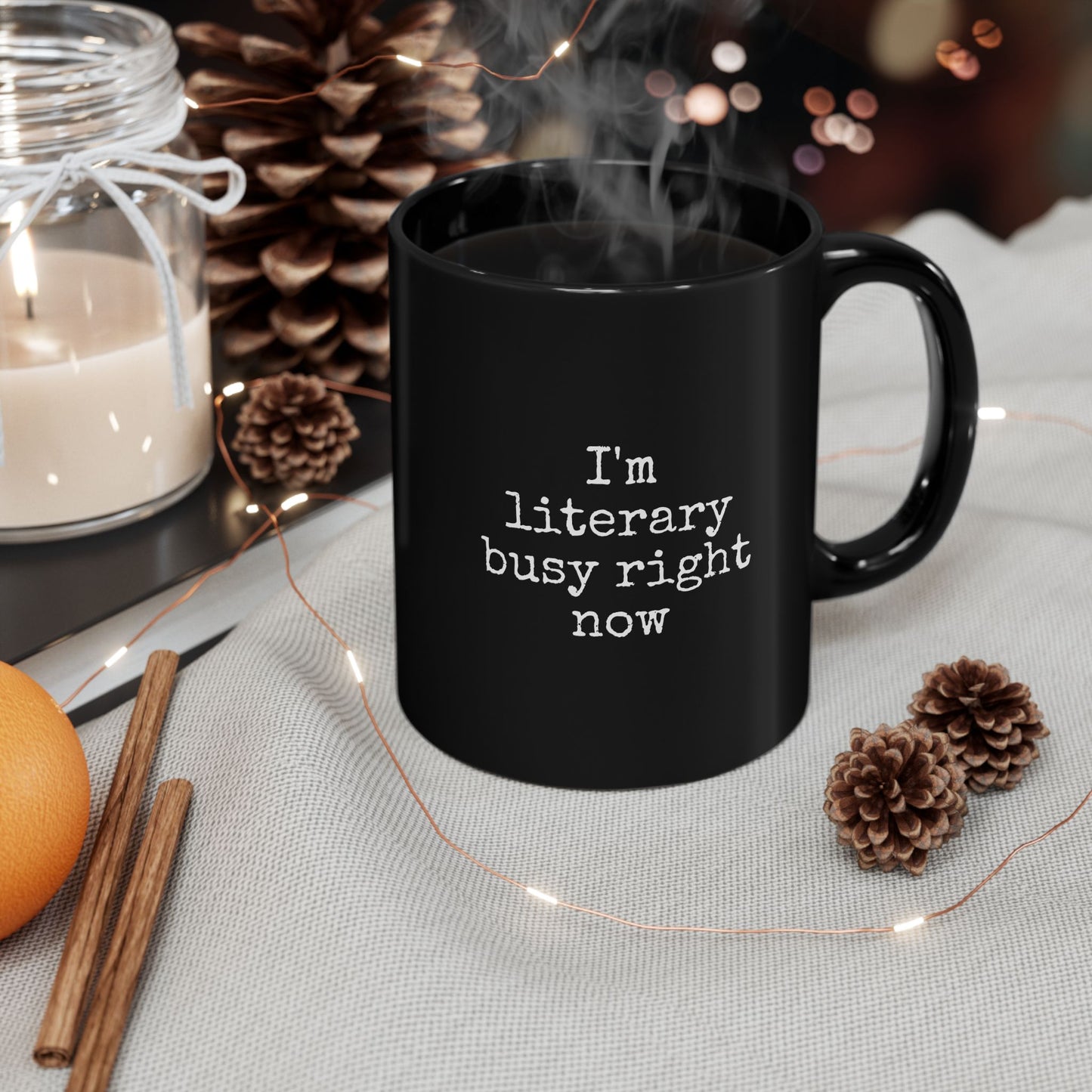 Literary Busy Black Mug - Perfect Gift for Book Lovers & Writers